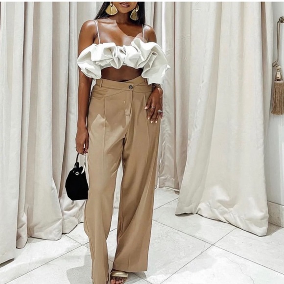 Zara | Tops | Zara Voluminous Crop Top | Poshmark
